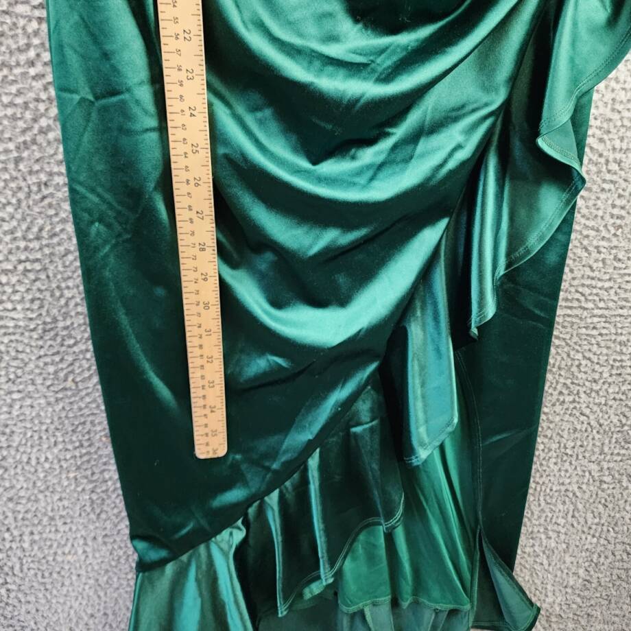 Emerald Sundae Trendy Plus Size Ruffled Midi Dress Women's 16 Hunter Back Zip