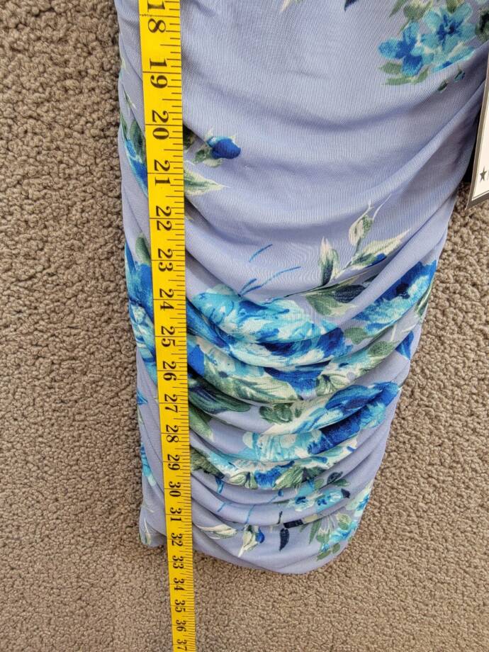 Emerald Sundae Floral Ruched Mesh Tank Dress Juniors' XS Blue Multi Pullover