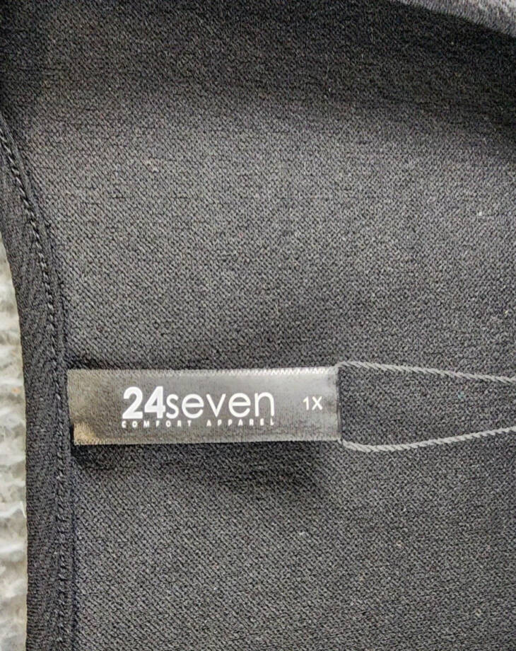 24seven Comfort Apparel Plus Size Long Sleeve Flared Dress Women's 1X Black~