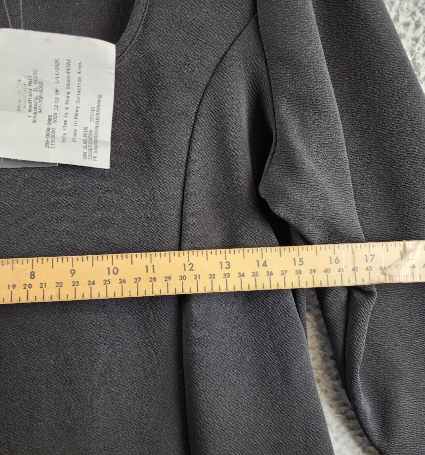 24seven Comfort Apparel Plus Size Long Sleeve Flared Dress Women's 1X Black~