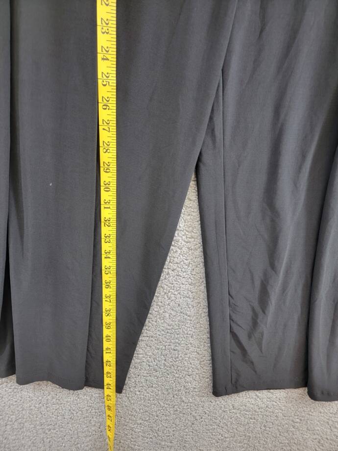 Alex Evenings Plus Size Matte Jersey Straight Leg Pants Women's 2X Black Pull On