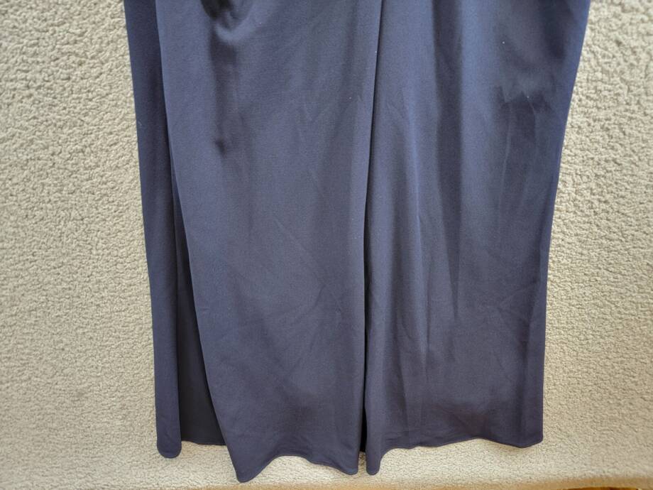 XSCAPE Floral-Trim Off-The-Shoulder Gown Women's 16 Navy Pleat Back Zip Closure