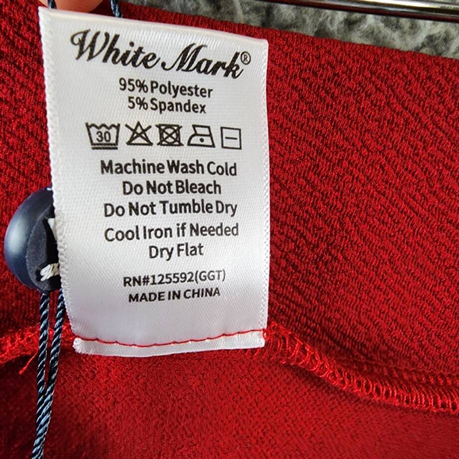 White Mark Plus Size Flared Midi Skirt Women's 1XL Red Pull On Style 2 Pockets