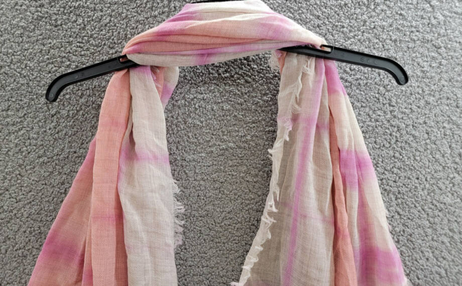 Gaynor Bongard Gas Tie Dye Wool Scarf Women's No Size Pink/Tan Fringe Hem