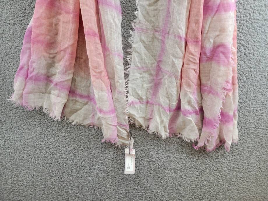Gaynor Bongard Gas Tie Dye Wool Scarf Women's No Size Pink/Tan Fringe Hem