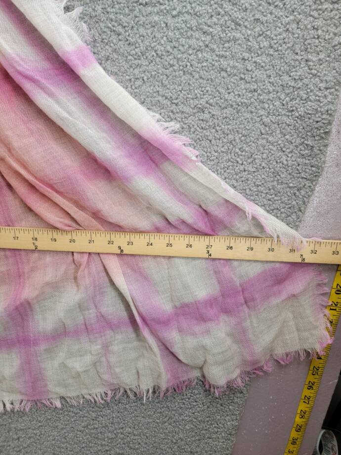 Gaynor Bongard Gas Tie Dye Wool Scarf Women's No Size Pink/Tan Fringe Hem