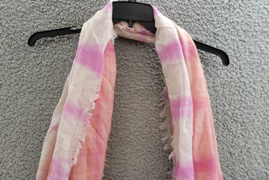 Gaynor Bongard Gas Tie Dye Wool Scarf Women's No Size Pink/Tan Fringe Hem
