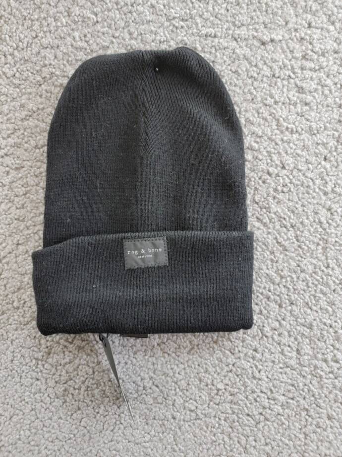 rag & bone Addison Wool Blend Beanie Men's One Size Black