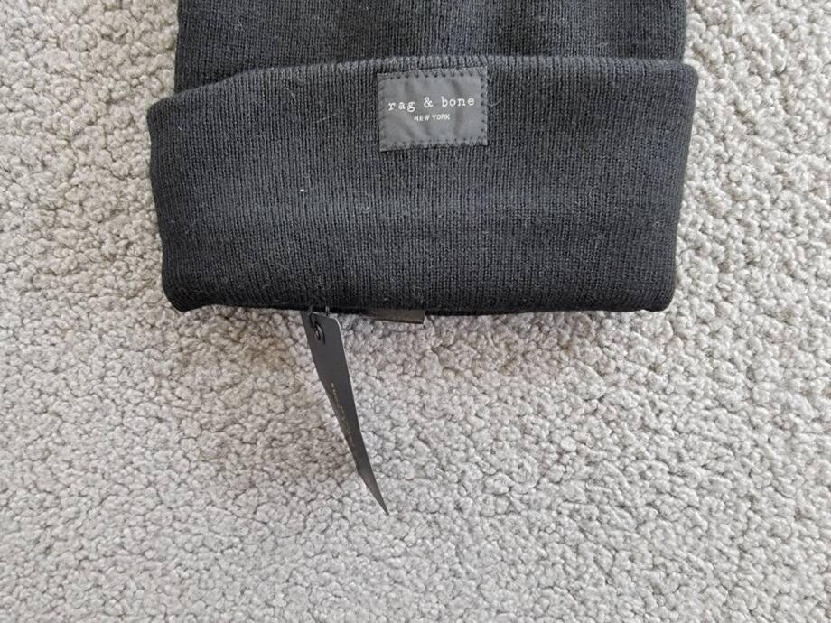 rag & bone Addison Wool Blend Beanie Men's One Size Black