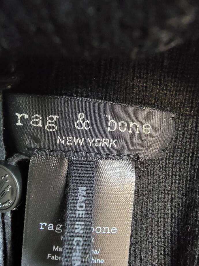 rag & bone Addison Wool Blend Beanie Men's One Size Black