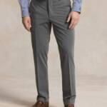 Polo Ralph Lauren Twill Wool Blend Pants Men's 34x30 Light Grey Heather Zip