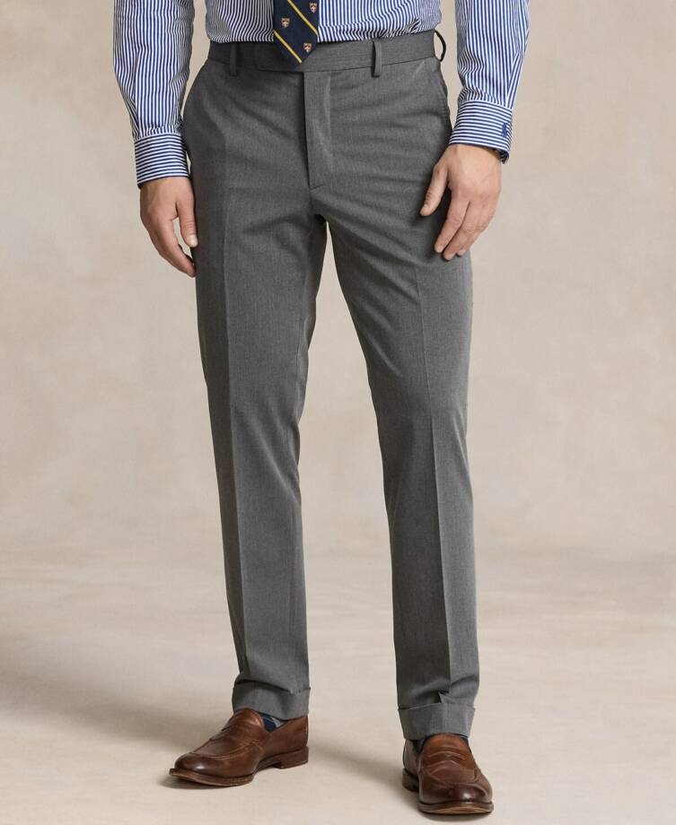 Polo Ralph Lauren Twill Wool Blend Pants Men's 34x30 Light Grey Heather Zip