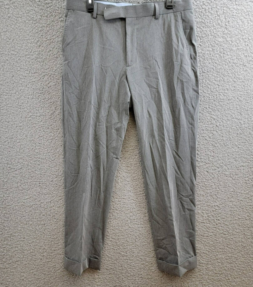 Polo Ralph Lauren Twill Wool Blend Pants Men's 34x30 Light Grey Heather Zip