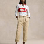 Polo by Ralph Lauren Team USA Lace-Up Rugby Shirt Women's XL Red/White Pullover