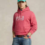 Polo Ralph Lauren Logo Fleece Hoodie Men's XXL Light Red Kangaroo Pockets L/S