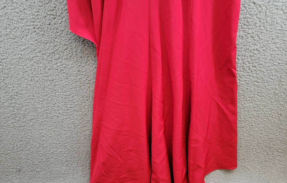 AQUA Strapless Scuba Bow Gown Women's 6 Red Solid Straight Neck Back Zip Closure
