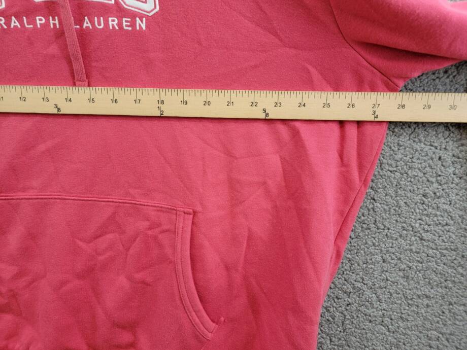 Polo Ralph Lauren Logo Fleece Hoodie Men's XXL Light Red Kangaroo Pockets L/S