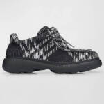 Burberry Check Woven Creeper Shoes Men's 42 Black Ip Check Lace up Closure
