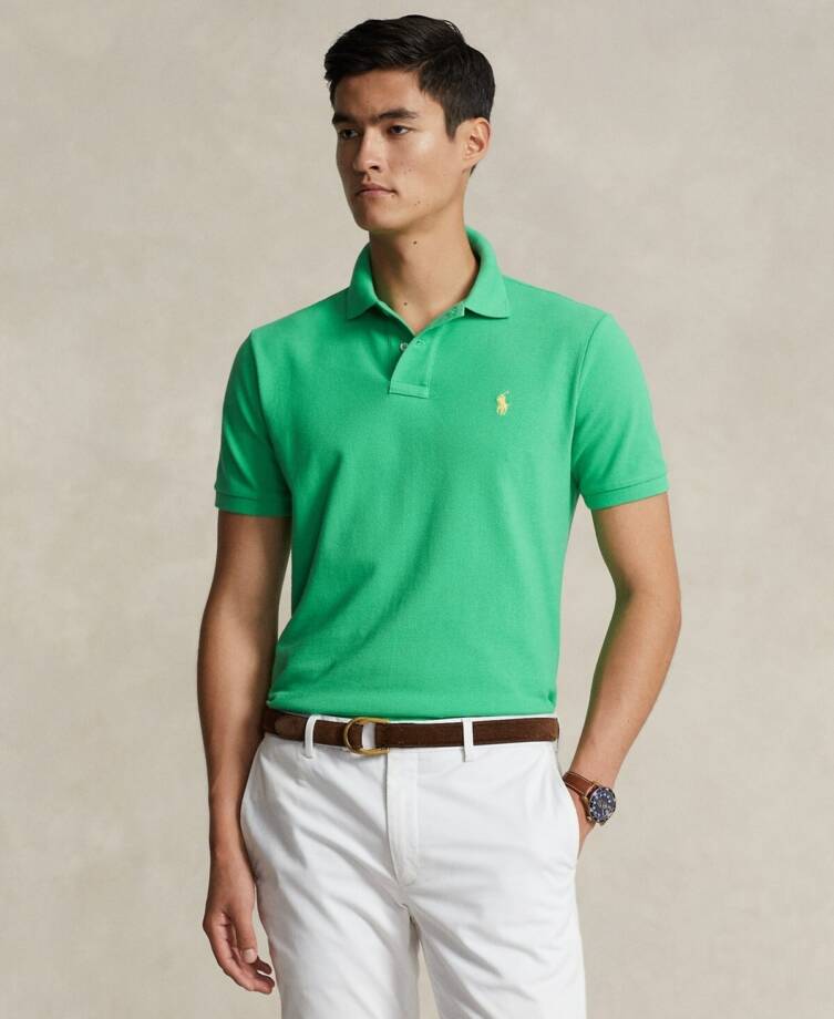 Polo Ralph Lauren Custom Slim Fit Mesh Polo Shirt Men's XS Green Short Sleeve
