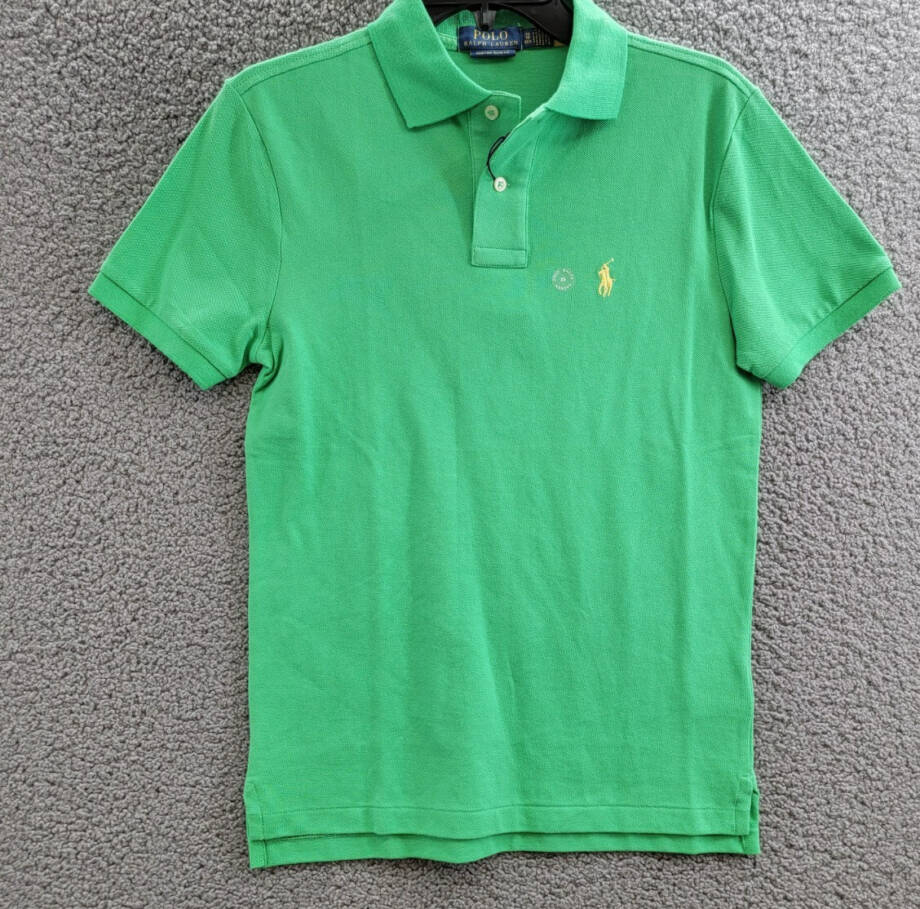 Polo Ralph Lauren Custom Slim Fit Mesh Polo Shirt Men's XS Green Short Sleeve