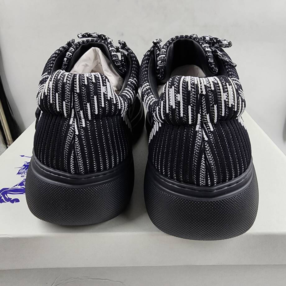 Burberry Check Woven Creeper Shoes Men's 42 Black Ip Check Lace up Closure