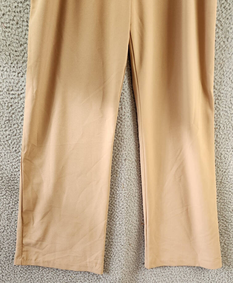 AQUA Pleated-Waist Wide-Leg Pants Women's M Coco Elastic Waist Zipper Closure~