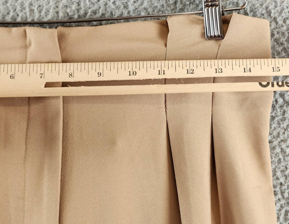 AQUA Pleated-Waist Wide-Leg Pants Women's M Coco Elastic Waist Zipper Closure~