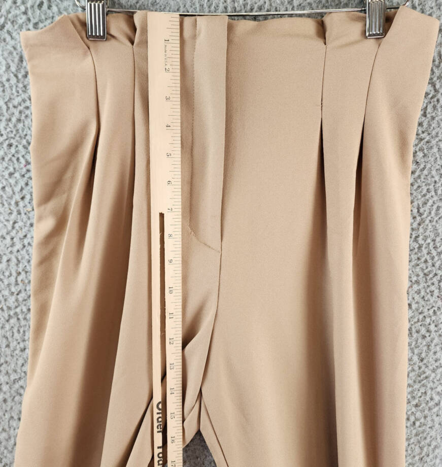 AQUA Pleated-Waist Wide-Leg Pants Women's M Coco Elastic Waist Zipper Closure~
