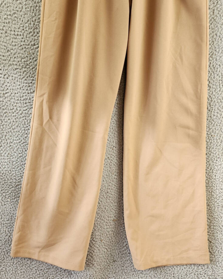 AQUA Pleated-Waist Wide-Leg Pants Women's M Coco Elastic Waist Zipper Closure~