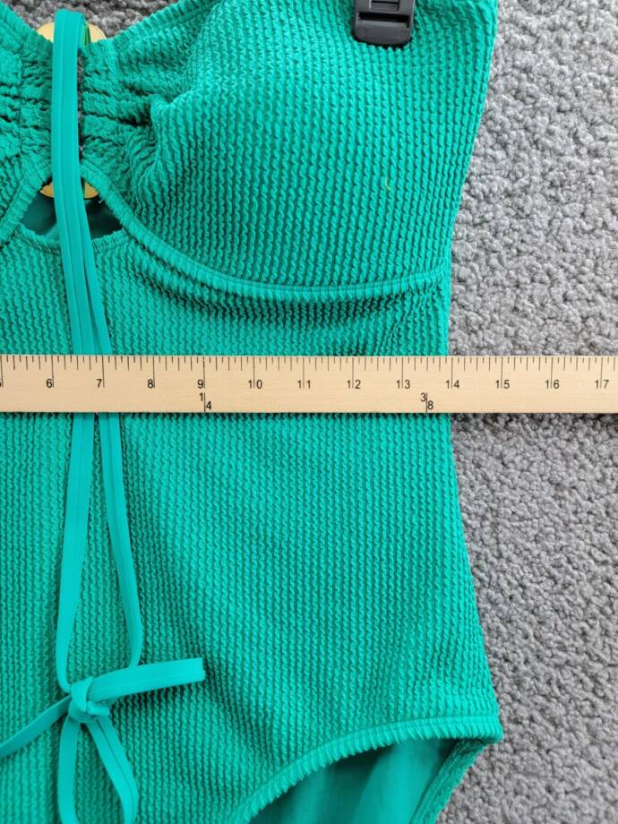 Bleu Rod Beattie Textured Halter One Piece Swimsuit Women's 14 Laguna Tie Neck