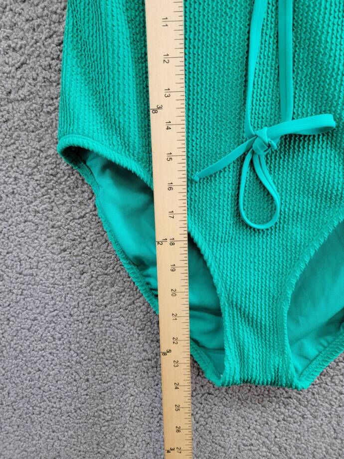 Bleu Rod Beattie Textured Halter One Piece Swimsuit Women's 14 Laguna Tie Neck