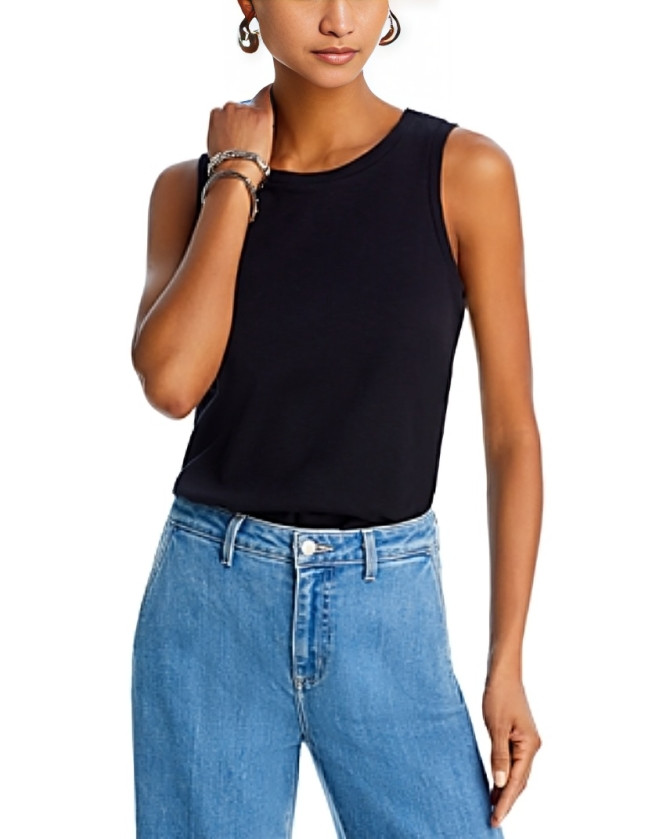L'AGENCE Mikaela Tank Top Women's M Black Scoop Neck Pullover Style Sleeveless~