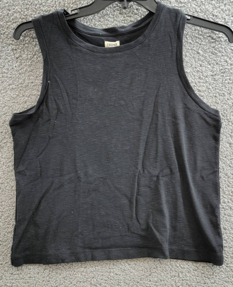 L'AGENCE Mikaela Tank Top Women's M Black Scoop Neck Pullover Style Sleeveless~