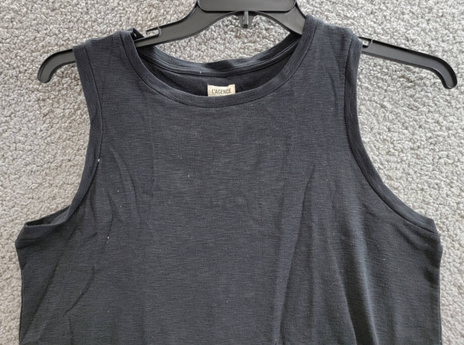 L'AGENCE Mikaela Tank Top Women's M Black Scoop Neck Pullover Style Sleeveless~