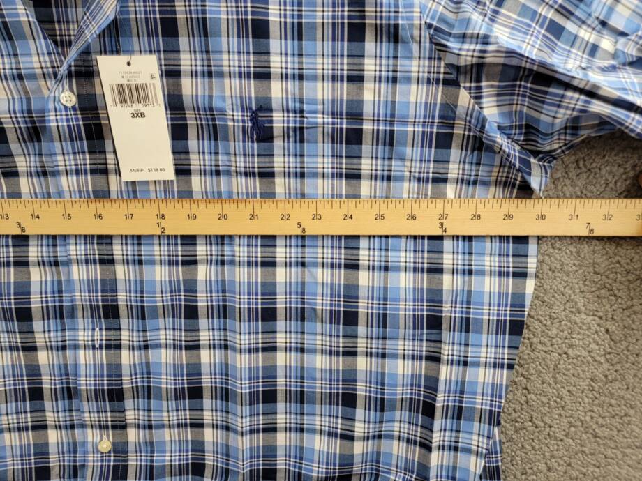 Polo Ralph Lauren Big & Tall Plaid Stretch Poplin Shirt Men's 3XB Blue Multi