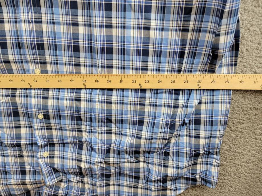 Polo Ralph Lauren Big & Tall Plaid Stretch Poplin Shirt Men's 3XB Blue Multi