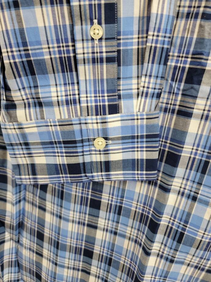 Polo Ralph Lauren Big & Tall Plaid Stretch Poplin Shirt Men's 3XB Blue Multi