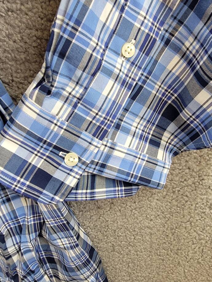 Polo Ralph Lauren Big & Tall Plaid Stretch Poplin Shirt Men's 3XB Blue Multi