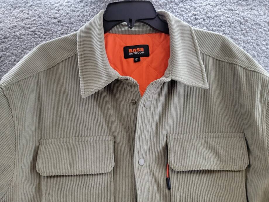 BASS OUTDOOR Relaxed Fit Corduroy Shirt Jacket Mens XL Overland Trek Long Sleeve