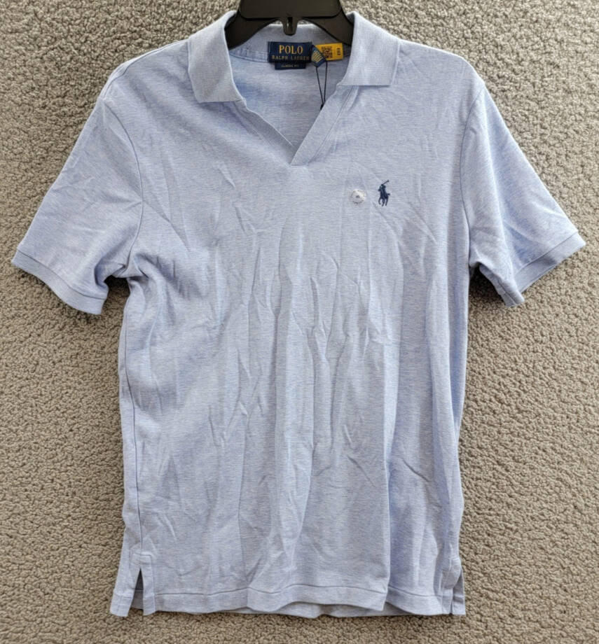 Polo Ralph Lauren Classic-Fit Polo Shirt Men's XS Blue Short Sleeves Pullover~