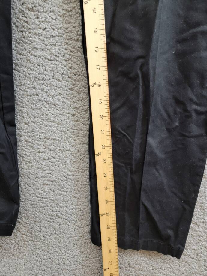 Frank And Oak Relaxed-Fit Pleated Tapered Chinos Men's 34 Black Button Zipped