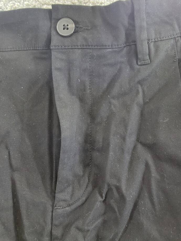 Frank And Oak Relaxed-Fit Pleated Tapered Chinos Men's 34 Black Button Zipped