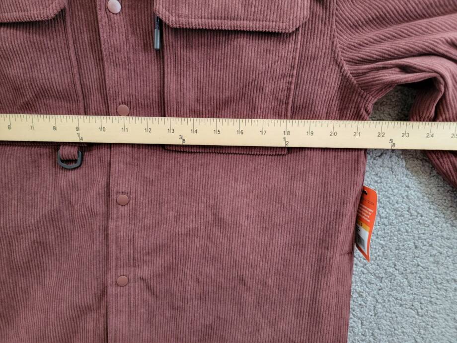 BASS OUTDOOR Relaxed Fit Corduroy Shirt Jacket Men's S Rum Raisin Long Sleeve