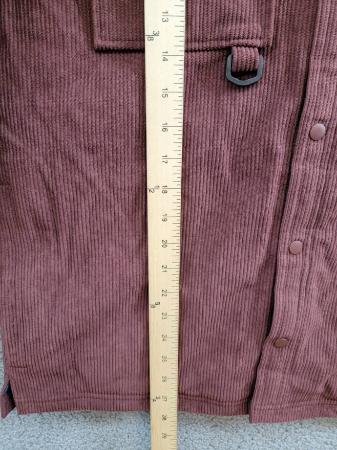 BASS OUTDOOR Relaxed Fit Corduroy Shirt Jacket Men's S Rum Raisin Long Sleeve