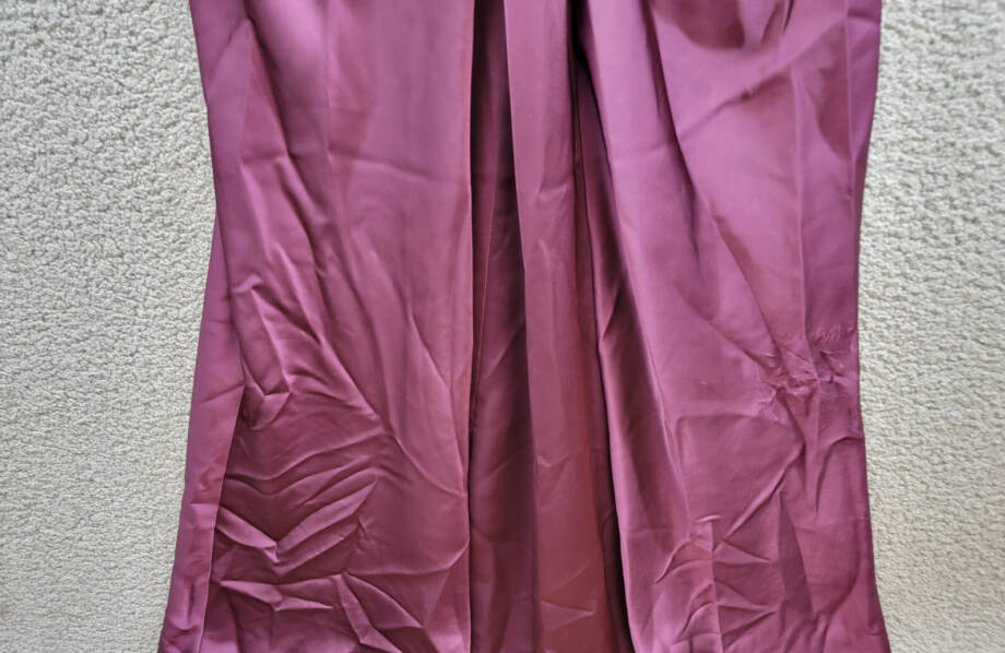 AQUA Halter Mixed Media Gown Women's 10 Purple Drape Front Tie Zip Back Closure