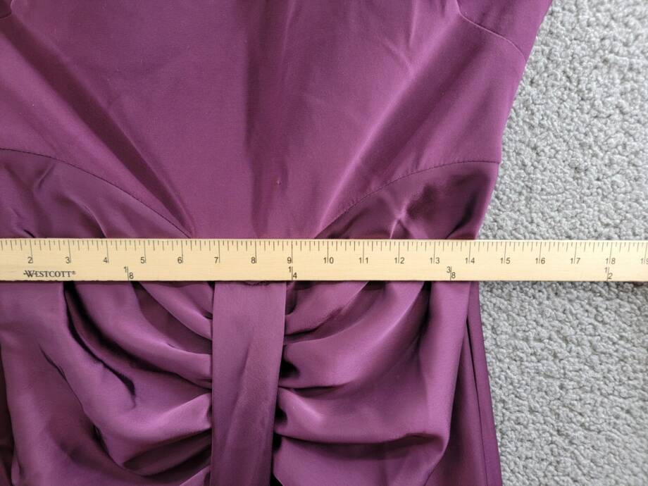 AQUA Halter Mixed Media Gown Women's 10 Purple Drape Front Tie Zip Back Closure