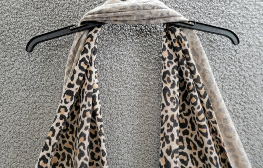 Charter Club Cashmere Leopard Muffler Scarf Women's One Size Black Combo