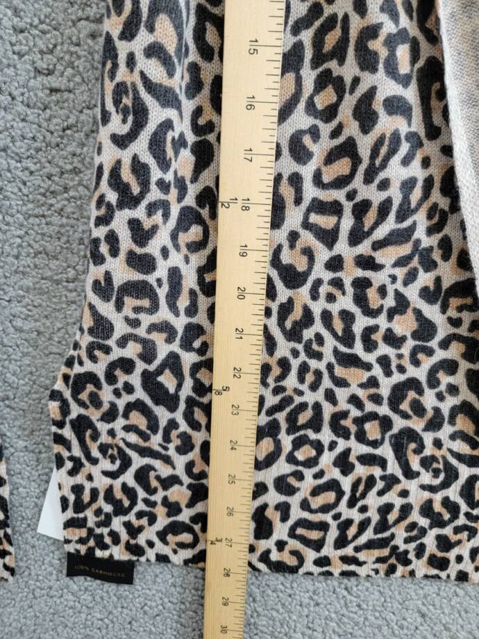 Charter Club Cashmere Leopard Muffler Scarf Women's One Size Black Combo