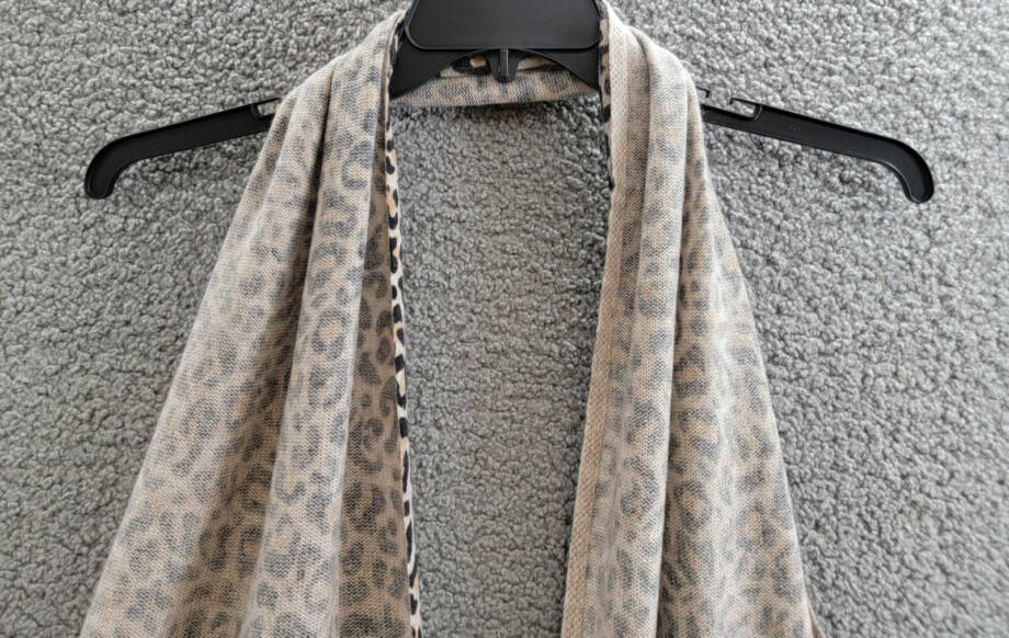 Charter Club Cashmere Leopard Muffler Scarf Women's One Size Black Combo