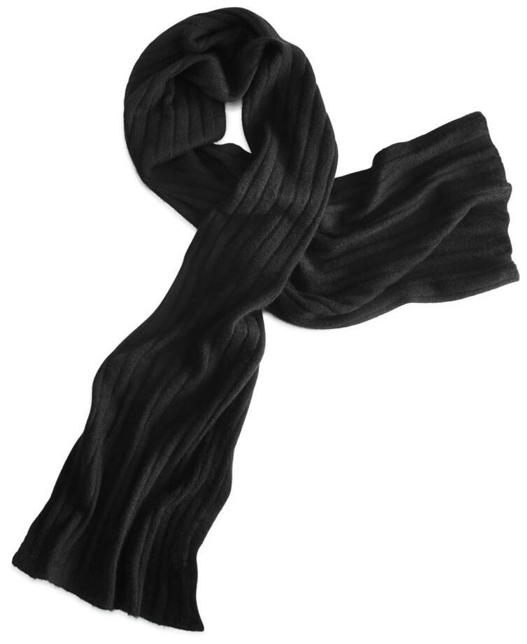 Charter Club Ribbed 100% Cashmere Scarf Women's One Size Classic Black